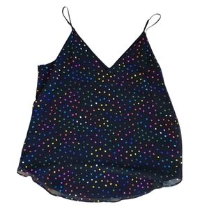 Express Camisole Black With Multicolor Shiny Polka Dots Size M